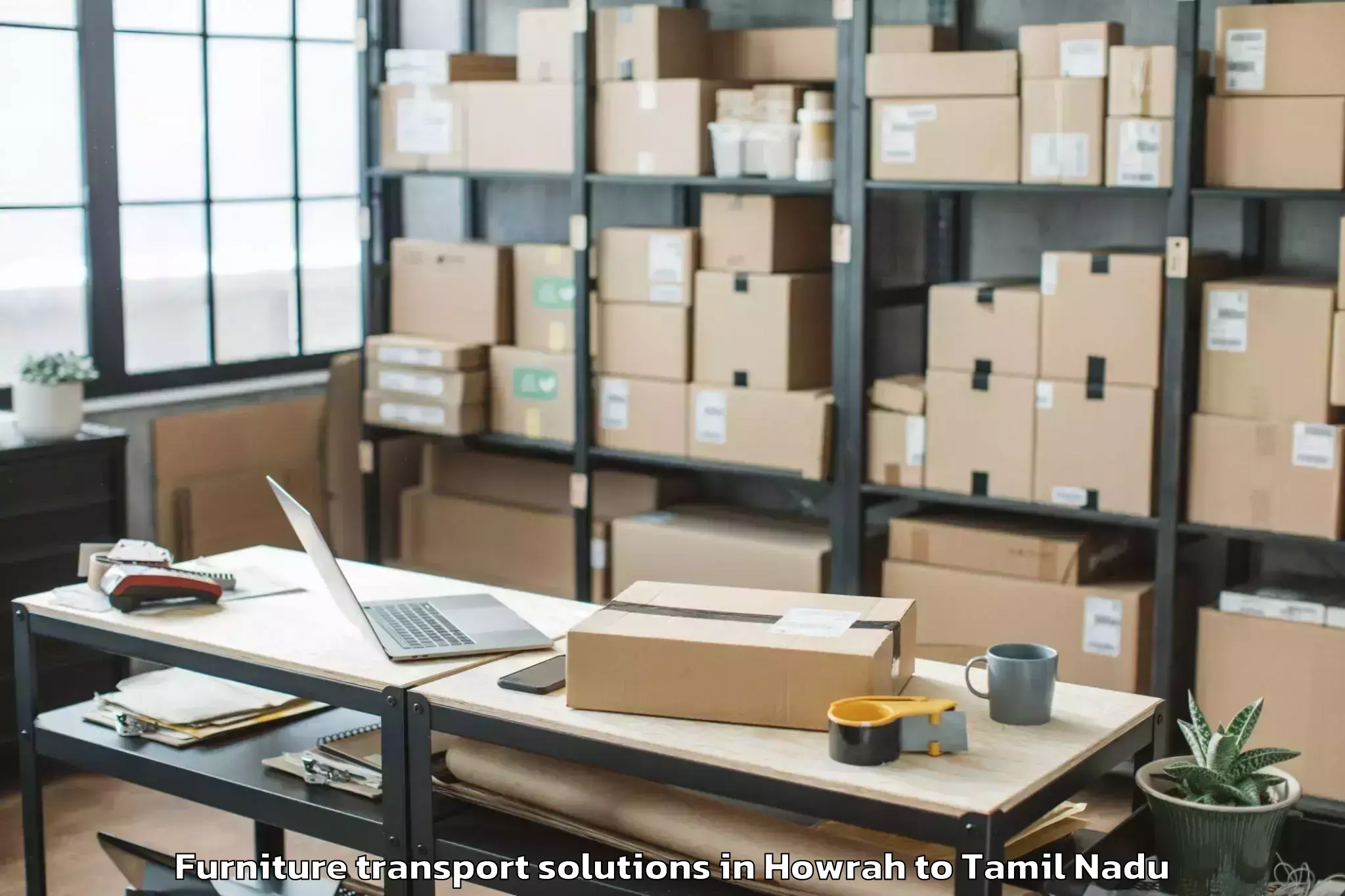 Reliable Howrah to Kadambur Furniture Transport Solutions